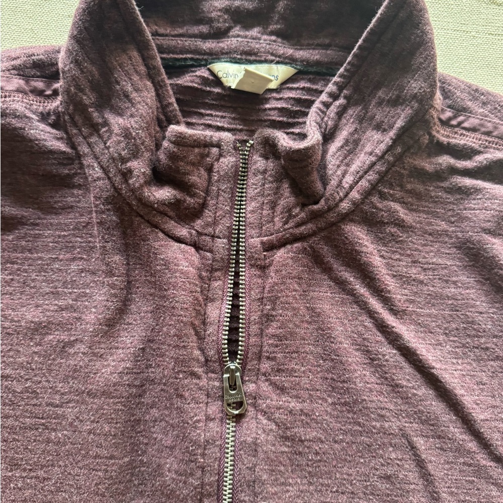Calvin Klein Plum Quarter-Zip Top - Picture 2 of 7